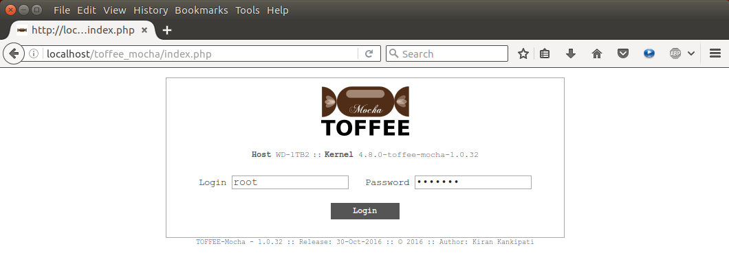 1 TOFFEE-Mocha-1.0.32-1-x86_64 WAN Emulator Login